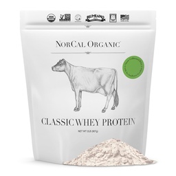 NorCal Organic - Classic Whey Protein - 100% Grass-Fed and Grass-Finished - UNFLAVORED - Lecithin-Free - 2lb Bulk