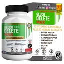 Gluco Delete Max Maximum Strength Blood Sugar Supplement, 60 Veggie Capsules, with Vitamin C, Biotin, Magnesium, Herbal Blend