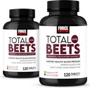 Factor de fuerza Total Beets Nitric Oxide Suplemento con Powder de remolacha, Nitrates, Extracto de Grapeseed para Circulación, Cardiovascular, Heart Health, 240 Tablets, 2 Pack