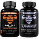 Prime Labs Organic Black Maca Capsules (60 ct) + L Glutamine (180 ct)