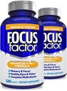 Focus Factor Adults Brain and Vision Supplement, 120 Count- Eye Vitamin, Mineral Supplement, Complete Multivitamin with Lutein & Zeaxanthin-Brain Supplement for Focus, Concentration, Memory (2 Pk)