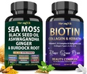 StrongVit Sea Moss Supplement & Biotin Complex Bundle (120 Capsules)