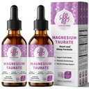 (2 Pack) Magnesium Taurate Liquid Drops for Heart, Muscle & Nerve Support with L-Theanine & Bergamot, Easily Absorbed, Vegan, Non-GMO, Gluten & Sugar Free, Pineapple Flavor