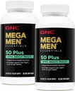 GNC Mega Men 50 Plus One Daily Multivitamin, Twin Pack, 60 cápsulas por botella, soporta el corazón, cerebro y salud ocular