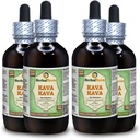 Kava Kava (Piper Methysticum) Glycerite, Dried Root Alcohol-Free Liquid Extract (Marca: HerbalTerra, Proudly Made in USA) 4x4 fl.oz (4x120 ml)