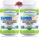 Power By Naturals Sea Moss Plus - USDA Certified Organic Wildcrafted Irish Seamoss, Bladderwrack " Burdock Root, Suplemento para la inmunidad, 60Ct, 2 Pack
