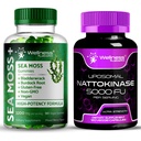 WELLNESS LABSRX Nattokinase Supplement Capsules 5000 FU - Sea Moss Gummies 3200mg | Bundle