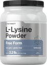 Horbäach L-Lysine Powder ← 2.2 lbs ← Forma libre sin sabor Suplemento Silencio Vegetarian, Non-GMO, Gluten Free Formula