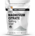 Es sólo - Magnesium Citrate Powder, 15oz, Suplemento de Magnesio No OGM, Desflavorado (15oz / 129 Servings)