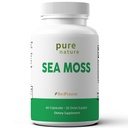 PureNature Sea Moss Complex with Organic Irish Moss, Bladderwrack, Burdock Root, BioPerine, 60 Capsules, 30 Day Supply
