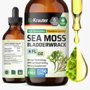 BIO KRAUTER® 2-in-1 Sea Moss Seaweed Supplement - Vegan Bladderwrack & Sea Moss Drops for Women & Men - Used for Skin, Gut & Digestive Support - Natural Сhondrus Сrispus 4 Fl.Oz.