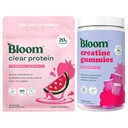 Bloom Strawberry Watermelon Clear Protein and Creatine Gummies Bundle