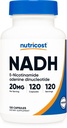 Nutricost NADH Supplement (20mg) 120 Capsules - B-Nicotinamide Adenine Dinucleotide, Vegan, Gluten-Free