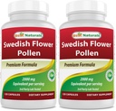 Best Naturals Swedish Flower Pollen 4:1 Extract 500 mg - 120 Capsules (Pack of 2)