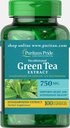 Puritan's Pride Decaffeinated Green Tea Standardized Extracto 750 mg-100 cápsulas