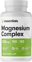 Suplemento de magnesio 500mg Capsules Ø Complejo de Magnesio con Glycinate, Citrate y Oxide TENER 3 Formas activas de Magnesio Silencio fácil en Stomach TENIDO en EE.UU.