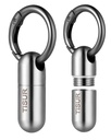 TISUR Micro Keychain Pill Holder, Titanium Pill Case Waterproof Pill Fob for Emergency Aspirin & Nitroglycerin for Travel Purse Pocket