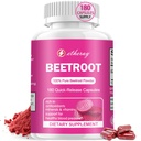 Beet Root Capsules | 180 Capsules - 1300mg per Serving | Pure Beetroot Powder - 90 Days Supply | Natural & Vegan Supplement