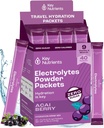 KEY NUTRIENTS Multivitamin Electrolytes Powder Packets - Delicious Acai Berry 40 Pack Hydration Packets - Travel Hydration Powder - No Sugar, No Calories, Gluten Free - Made in USA