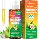 Supplement Liquid Drops, 10 in 1 Soursop Multivitamin Drops with Leaf Extract & Sea Moss, for Cell Support & Regeneration, Immunity, Gut, Zzz, Skin & Antioxidant | 2.8 Fl Oz - 80 Days Supply, 1 Bottle