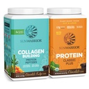 Sunwarrior Plant-Based Collagen Building Powder | 40 Servings, Chocolate Flavored & Vegan Protein Powder | USDA Organic 30 Servings, Chocolate Flavored