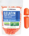 XPRS Nutra Size 2 Empty Capsules - 100 Conde Empty Gelatin Capsules - Pills DIY Capsule Filling - Pure Bovine Pill Gel Caps for Do-It-youself Supplements (Orange)