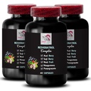 Berry Antioxidants - RESVERATROL COMLEX - Acai Berry Boost, Elderberry Strength, Goji Berry Power, Pomegranate Energy, Grape Skin Strength, Hydration Factor, Blueberry Balance 3 Bottles 180 Capsules