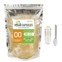 Veggie Capsules Empty Size 00 Clear Vegan 500 Count Empty Capsules Vegetable 00 Pill for DIY Supplement Filling