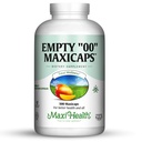 Maxi Health Empty “00” Capsules, 500 Count, Vegetarian - Kosher