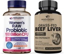 Probióticos de bienestar integral para las mujeres 100 millones de UF con prebióticos, enzimas digestivas + hierba de carne deshidratada capsules de carne