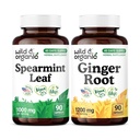 Wild & Organic Spearmint Leaf 90 Capsules & Ginger Root 90 Capsules