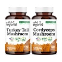 Wild & Organic Turkey Tail 120 Capsules & Cordyceps 120 Capsules