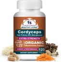 Cáncer Ciencias Cordyceps Mushroom Suplemento Capsules - 1.500mg Complejo de Mushroom Orgánico para el Bienestar, Alta Potencia 40% Beta-Glucans, Immune Apoyo Suplemento para el Booster de Energía y Estabilización, 120 Conde
