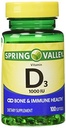 Twinpack Spring Valley High-potentcy D-3 1000 IU, Twin Pack, 100 softgels each by Spring Valley