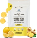 MommaBear Nausea &amp; Motion Sickness Lollipops – Candy de limón y jengibre para Nausea – Lollipops orgánicos para niños 3+ " Mujeres embarazadas para aliviar la queasidad – Tightly Sealed for Freshness (10 Pack)