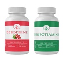 PURE ORIGINAL INGREDIENTS Berberine and Benfotiamine Bundle, 100 Capsules Each, Always Pure, No Additives or Fillers, Lab Verified