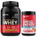Optimum Nutrition Recovery & Hydration Duo: 100% Whey Protein Powder, Chocolate Peanut Butter (27 Servings) and Amino Energy Plus Hydration, Strawberry Burst (30 Servings)