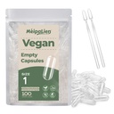 HPMC Empty Capsules Size 1-100 Clear Count Pill Capsules Empty - Plant-Based Cellulose | Vegetarian, Halal, Non-GMO | for DIY Supplement & Herbal Filling