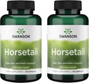 Swanson Horsetail - Herbal Supplement Supporting Healthy Hair, Skin & Nails - Natural Ingredients for Bone Health & Urinary Tract Support - (90 cápsulas, 500 mg cada uno) (2 Pack)