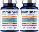 Immuneti - Advanced Immune Defense, 6-in-1 Powerful Blend of Vitamin C, Vitamina D3, Zinc, Elderberries, A granel de ajo, Echinacea - 2 Pack - Asistencia Salud general