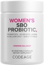Codeage Women’s Probiotics Supplement - 50 Billion CFUs - SBO Probiotics & Prebiotics - Cranberries - Feminine Health - Fermented Botanical Blend, Whole Food Supplement - Vegan, Non-GMO - 60 cápsulas