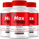 Max Vitalize for Men Capsules, Advanced MaxVitalize Natural Pills - Maximum Strength, All Natural Performance, Stamina, Energy & Overall Health Welness Support, Max Vitalize Reviews (3 Pack)