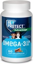 Pet Protect M/L Dog Omega-3 Suplemento, Proprietary Free Form Blend, soporta una respuesta inflamatoria normal, Snip-Tip Capsules (60 Conde)