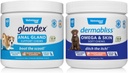 VETNIQUE Dermabliss Omega &amp; Skin Supplement Chews for Dogs (60ct) & Glandex Anal Gland Support Peanut Butter Soft Chews for Dogs (60ct) Bundle