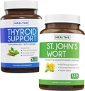 Bundle of St. John's Wort " Thyroid Support - Mood Boost " Balance Bundle - St. John's Wort (No-GMO) con potentes 900mcg Hypericin Extract " Thyroid Support with Iodine for Energy Improvement