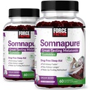 Force Factor Somnapure Gummies 2-Pack with Melatonin 10mg, Melatonin Gummies, Dream Berry Flavor, 120 Gummies, Purple