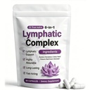 Lymphatic Complex-Lymphatic Complex 6 in 1, Lymphatic Drainagewith Burdock, Dandelion, Kelp Cleavers for BalanceCortisol & Skin Vitality-Natural Ingredients 60 Capsules