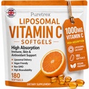 Liposomal Vitamin C 1000mg Softgels, 180 Vegan Softgels, High Absorption Vitamin C Supplement with Zinc, Acerola Cherry, Quercetin & BioPerine, Immune, Skin & Antioxidant Support, Made in UK