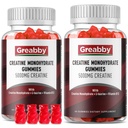 Creatine Monohydrate Gummies - 5g Creatine Monohydrate with L-Taurine, B12, Mixed Berry Flavor, 120 Count