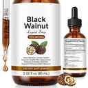 Black Walnut Cleanse for Humans Tincture | Detox Cleanse Drops | Gut & Digestive Support | Alcohol-Free Herbal Supplement | 2 fl oz